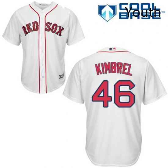 Youth Majestic Boston Red Sox 46 Craig Kimbrel Replica White Home Cool Base MLB Jersey